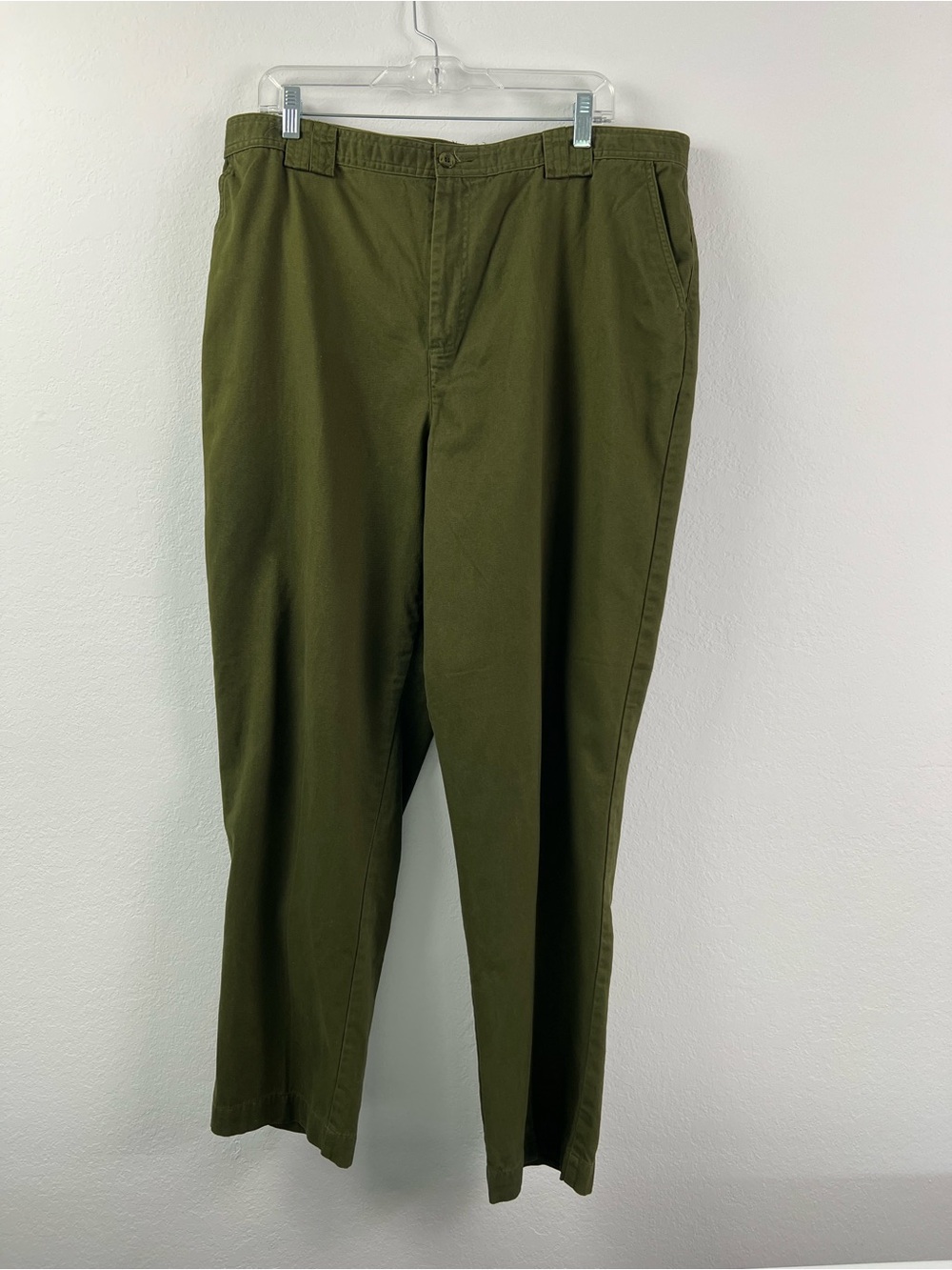 C.J. Banks Cotton Olive Green Casual Office Vacation Pants